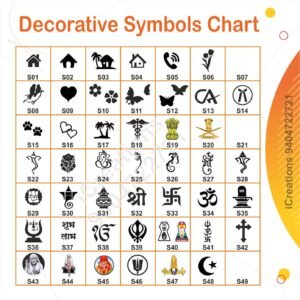 a chart of symbols with numbers