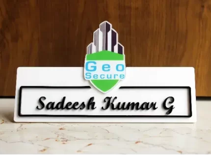 Table Top Name Plate with company logo