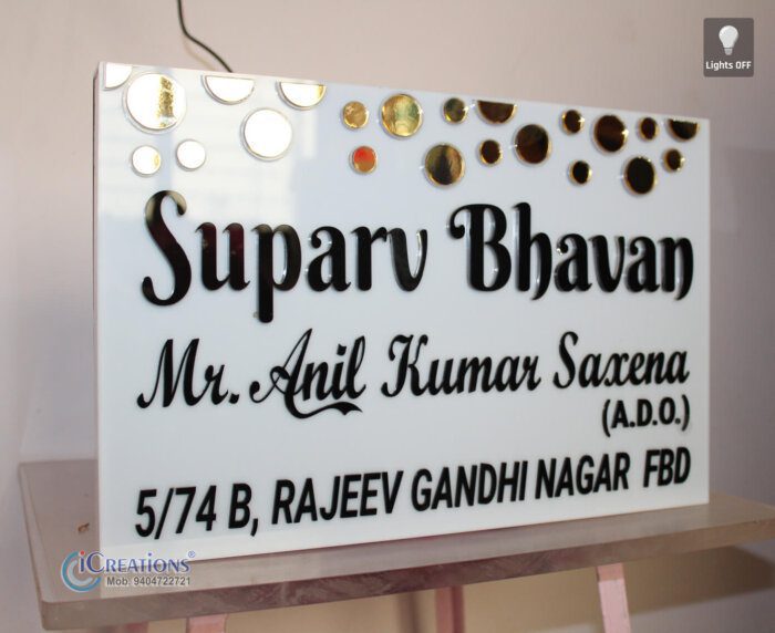 Acrylic Nameplate with LED Lights