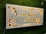 Personalized Acrylic Nameplate with LED Lights for Home