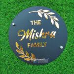 Round Shaped Acrylic Nameplate for House