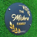 Round Shaped Acrylic Nameplate for House