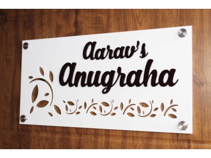 Personalized Nameplate with Black Embossed Letters