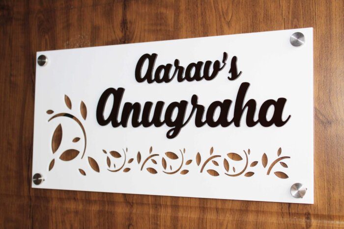 Personalized Nameplate with Black Embossed Letters