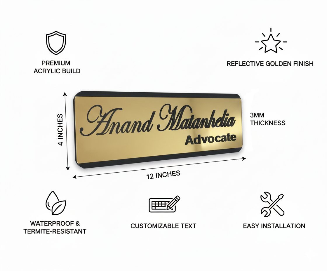 office name plate (5) iCreations Personlised Acrylic Office Name Plates (4x12 inch) office name plates