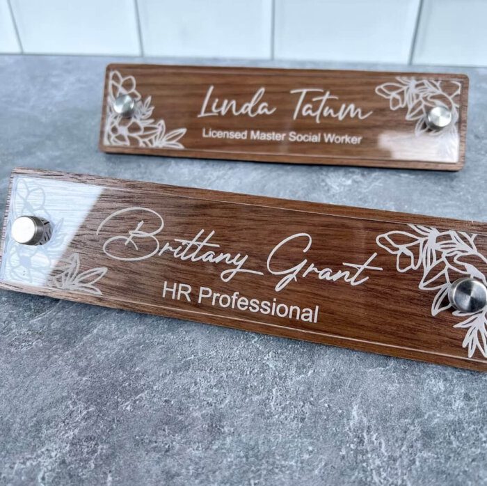 Personalized Double Layer Desk Nameplate