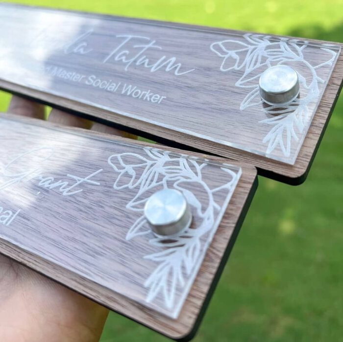 Personalized Double Layer Desk Nameplate