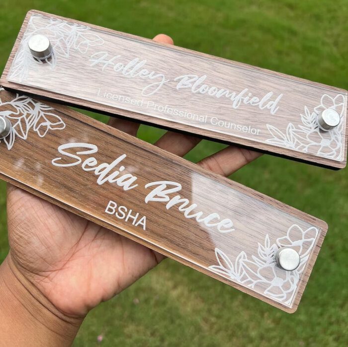 Personalized Double Layer Desk Nameplate