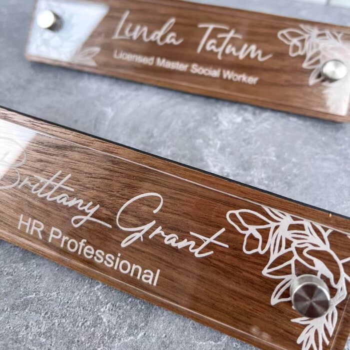 Personalized Double Layer Desk Nameplate