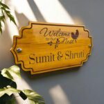 wooden house name plate