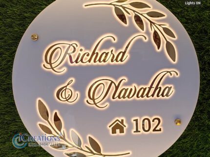 Personalized Round Shaped Acrylic Name Plate