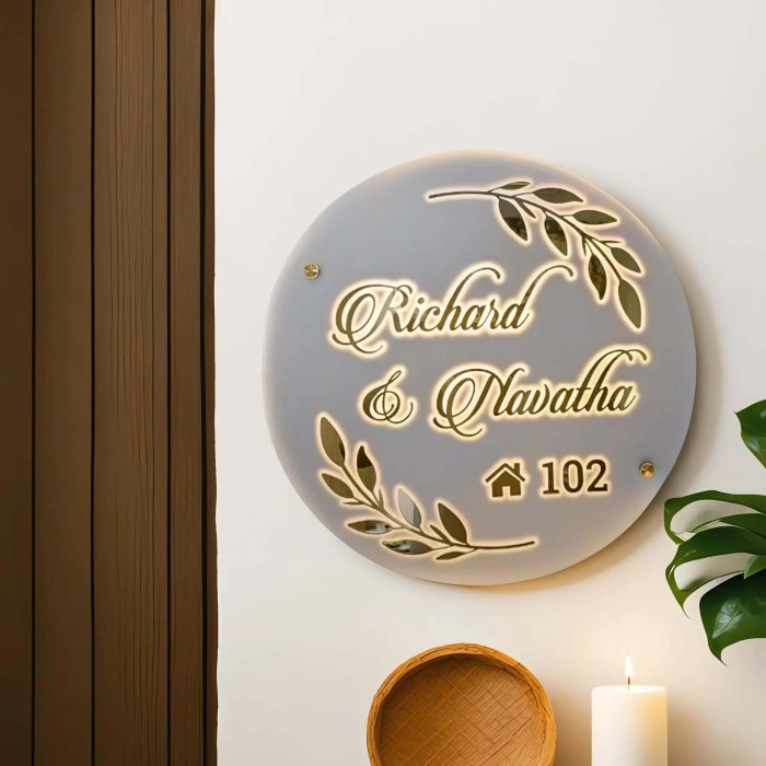 Personalized Round Shaped Acrylic Name Plate