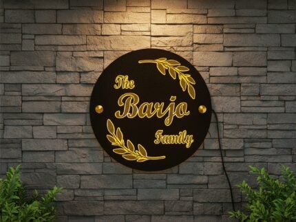 Black Name Plate with LED Light