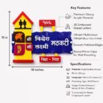 Marathi acrylic house name plate with glossy finish and 3D letters