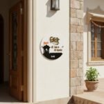 Marathi LED nameplate with Shivaji Maharaj theme and 3D golden letters