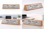 wooden desk nameplate