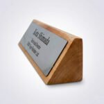 wooden desk nameplate