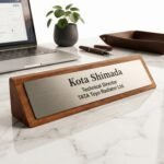 wooden desk nameplate