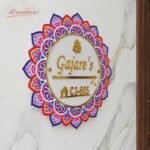 Multicolor Mandala Name Plate – LED Backlit Personalized Acrylic Nameplate (18 Inch) - Image 4