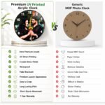 Personalized Acrylic Wall Clock with Photo | Custom UV Printed Clock | iCreations - Image 6