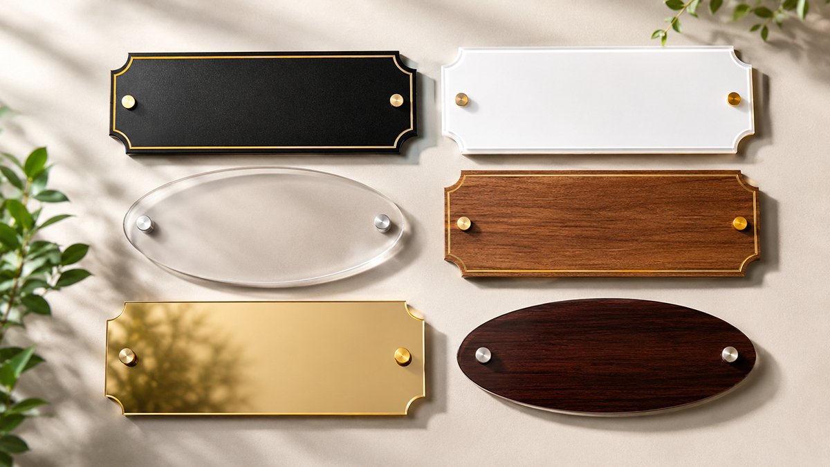 Acrylic name plate design ideas for an Indian home entrance