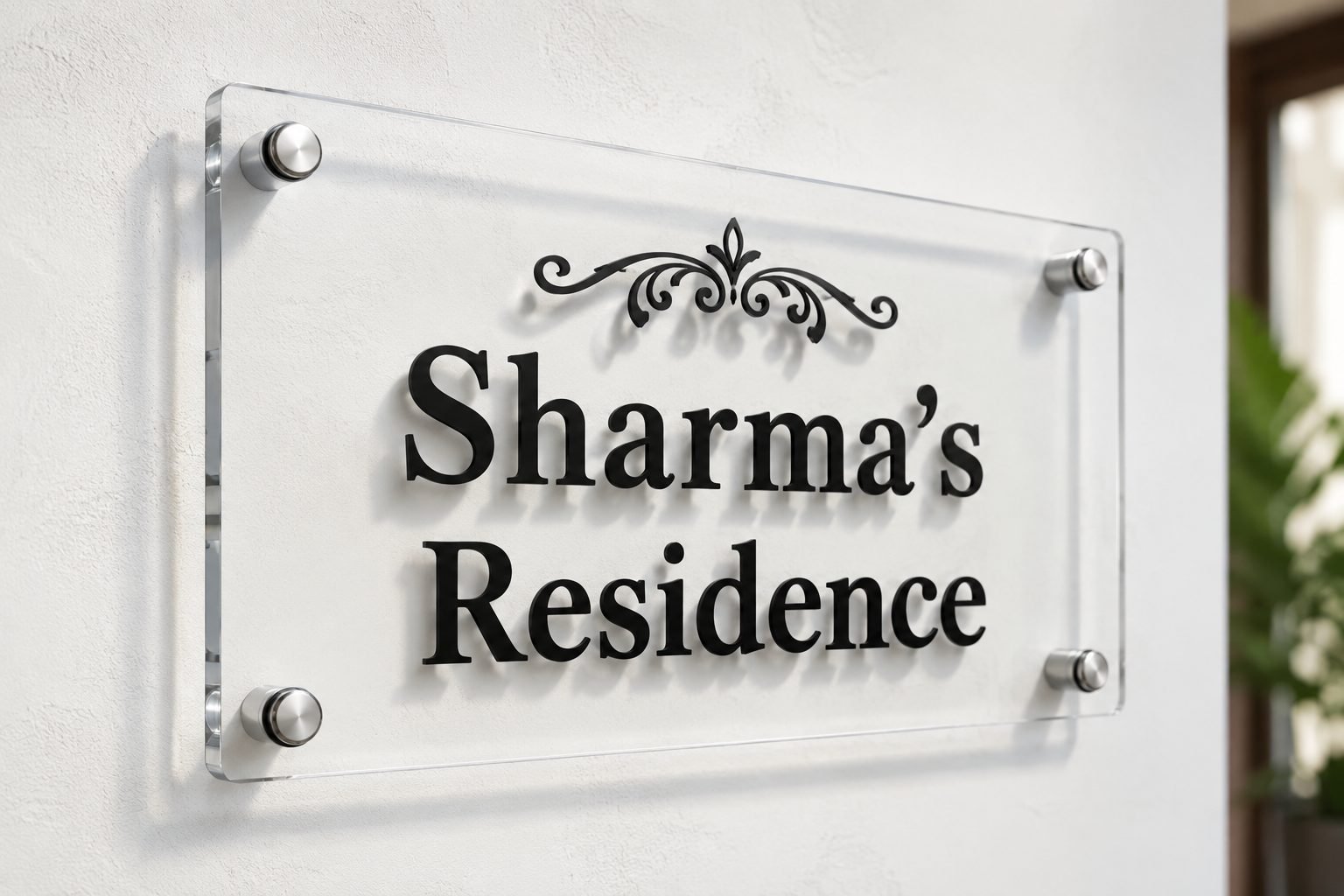 Modern & Minimalist Name Plate Designs: 20+ Ideas for 2026 3 Transparent floating acrylic name plate - an ultra-modern minimalist design